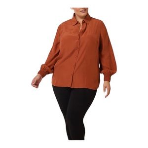 Poet Silk Charmeuse Blouse in Cinnamon